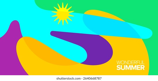 Wonderful summer. vector illustration. Background, hd layout, banner, poster, greeting card, template designs