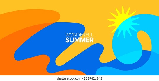 Wonderful summer. vector illustration. Backgrounds, hd layout, banner, poster, greeting card template designs
