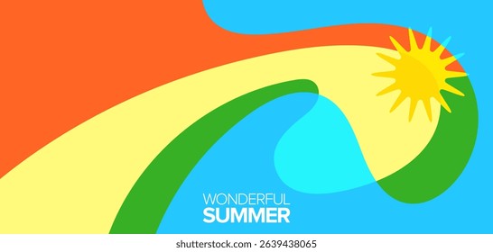 Wonderful summer. vector illustration. Backgrounds, hd layout, banner, poster, greeting card templates design