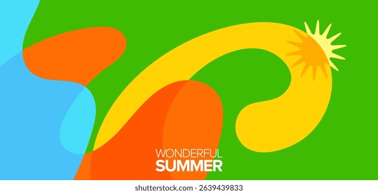Wonderful summer. vector illustration. Backgrounds, hd layout, banner, poster, greeting card templates designs