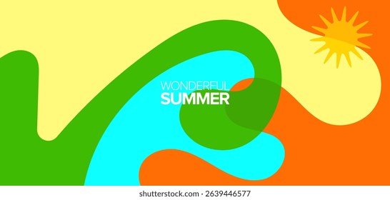 Wonderful summer. vector illustration. Backgrounds, hd layout, banner, poster, greeting cards template designs