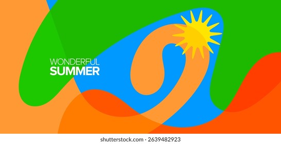 Wonderful summer. vector illustration. Backgrounds, hd layout, banner, poster, greeting card template designs