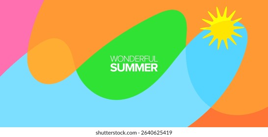 Wonderful summer. vector illustration. Backgrounds, hd layout, banners, poster, greeting card template design