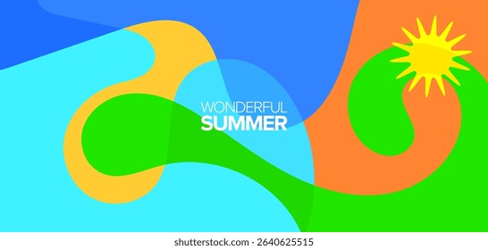 Wonderful summer. vector illustration. Backgrounds, hd layout, banners, poster, greeting card template designs