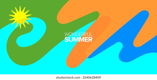 Wonderful summer. vector illustration. Backgrounds, hd layout, banners, poster, greeting cards template design