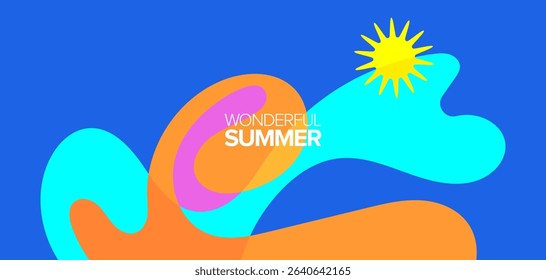 Wonderful summer. vector illustration. Backgrounds, hd layout, banner, poster, greeting cards templates design