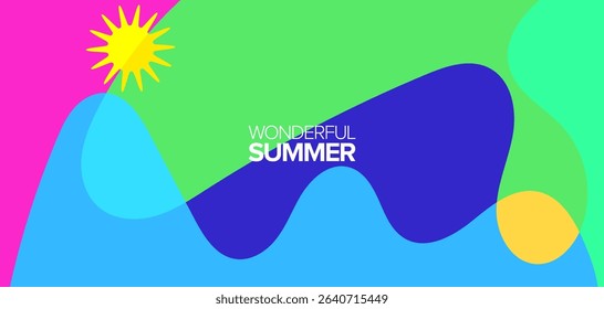 Wonderful summer. vector illustration. Backgrounds, hd layout, banner, poster, greeting card, template design