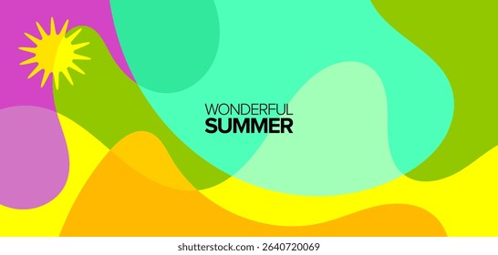 Wonderful summer. vector illustration. Backgrounds, hd layout, banners, poster, greeting card, template designs