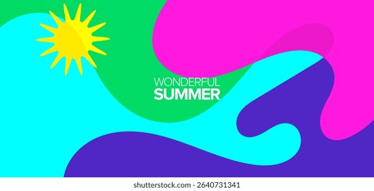 Wonderful summer. vector illustration. Backgrounds, hd layout, banner, poster, greeting card, templates designs