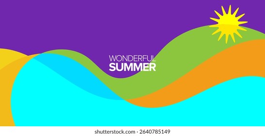 Wonderful summer. vector illustration. Backgrounds, hd layouts, banner, poster, greeting cards, template design