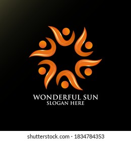 wonderful sun logo design for template