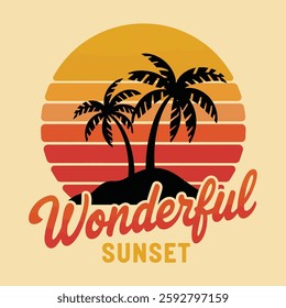 Wonderful Sunset high quality vector  design t- shirt design  