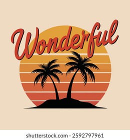 Wonderful Sunset high quality vector  design t- shirt design  