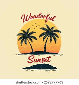 Wonderful Sunset high quality vector  design t- shirt design  