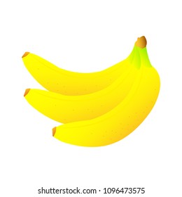 A wonderful sweet and delicious bananas on a white background