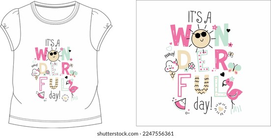 Its wonderful t shirt graphic design vector illustration \