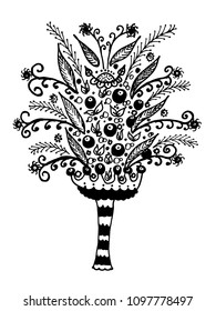 wonderful tree,fairy tale, vector illustration