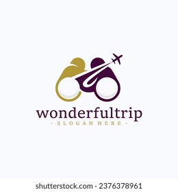 Wonderful trip logo design vector. Best tour visiting symbol template