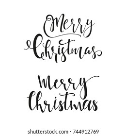 Wonderful and unique handwritten Christmas wishes for holiday greeting cards. Hand drawn lettering. New Year design elements.