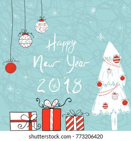 Wonderful and unique handwritten Christmas wishes for holiday greeting cards, invitations, banners. Hand drawn lettering. Happy New Year design elements.
