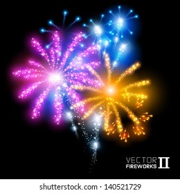 Wonderful Vector Fireworks - More beautiful vector fireworks. Vector illustration.