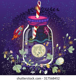 Wonderful vector illustration "moon drink"