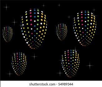 wonderful vector night sky with balloons