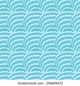 Wonderful vector seamless pattern of seashells. Bright set painted by hand. To use postcards, greetings, prints on textiles and other creative products.
