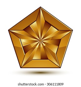 Wonderful vector template with golden star symbol, best for use in web and graphic design. Heraldic icon, clear eps8 vector.