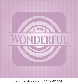 Wonderful vintage pink emblem
