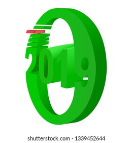A wonderful volume of figures of 2019 rich green color to design anything