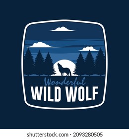 Wonderful wild wolf graphic illustration