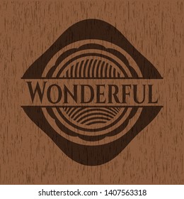 Wonderful wood icon or emblem. Vector Illustration.