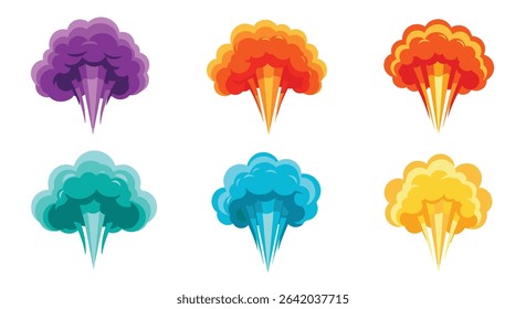 The Wonderful World of Animated Cloud Smoke Puff Pixel Art Colorful Effects