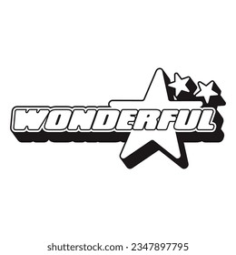 Wonderfull Signature Logo Typography Patch V90 Patch Streetwear, Urban, Luxury, Modern Design Patch Commercial Use
