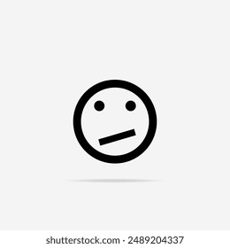 Wondering Emoji icon flat. Vector Wondering Emoji symbol
