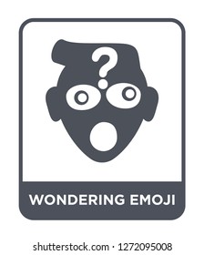 wondering emoji icon vector on white background, wondering emoji trendy filled icons from Emoji collection, wondering emoji simple element illustration