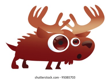 Wondering moose - vector illustration of a moose