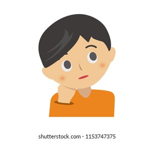 wondering / thinking man illustration