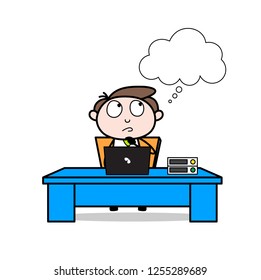   Wondering in thought speech bubble Cartoon Professional Businessman