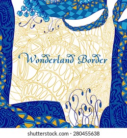 Wonderland Border in blue
