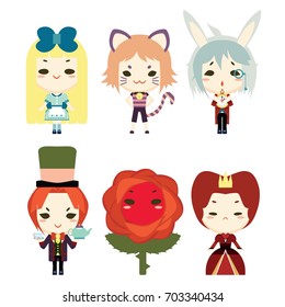 Wonderland characters design set