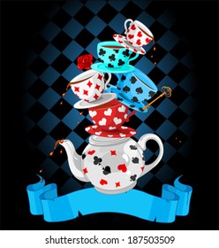 Wonderland Mad Tea Party Pyramid design