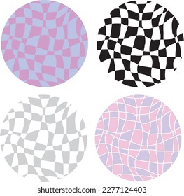 Wonderland Sign Backdrop Round Wavy Checkered 