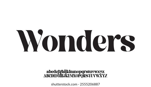 Wonders, modern minimal abstract alphabet fonts. Typography technology, electronic, movie, digital, music, future, logo creative font.