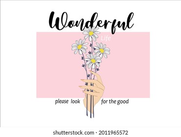 wonderul daisy flower vector hand drawn