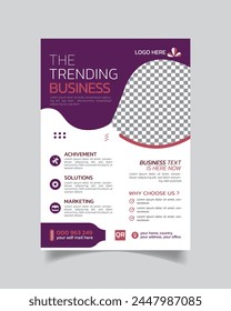 Wondrous Modern Business Flyer or Elegancy Business Leaflet Template