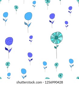 Wondrous Pattern with Different Color Flowers. Elements are not cropped. Pattern under the mask. Vector. Perfect design for textile, box, posters, cards, brochures, web etc.