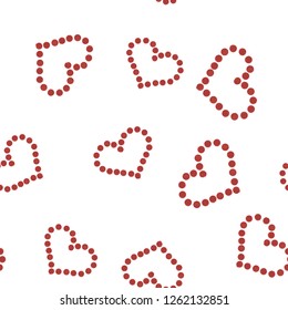 Wondrous Pattern with Red heart of dots. Elements are not cropped. Pattern under the mask. Vector. Perfect design for textile, box, posters, cards, web etc.