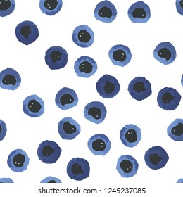Wondrous Seamless pattern with blots blue and Very dark grayish blue color. Seamless Vector. Perfect design for textile, box, posters, cards, web etc.